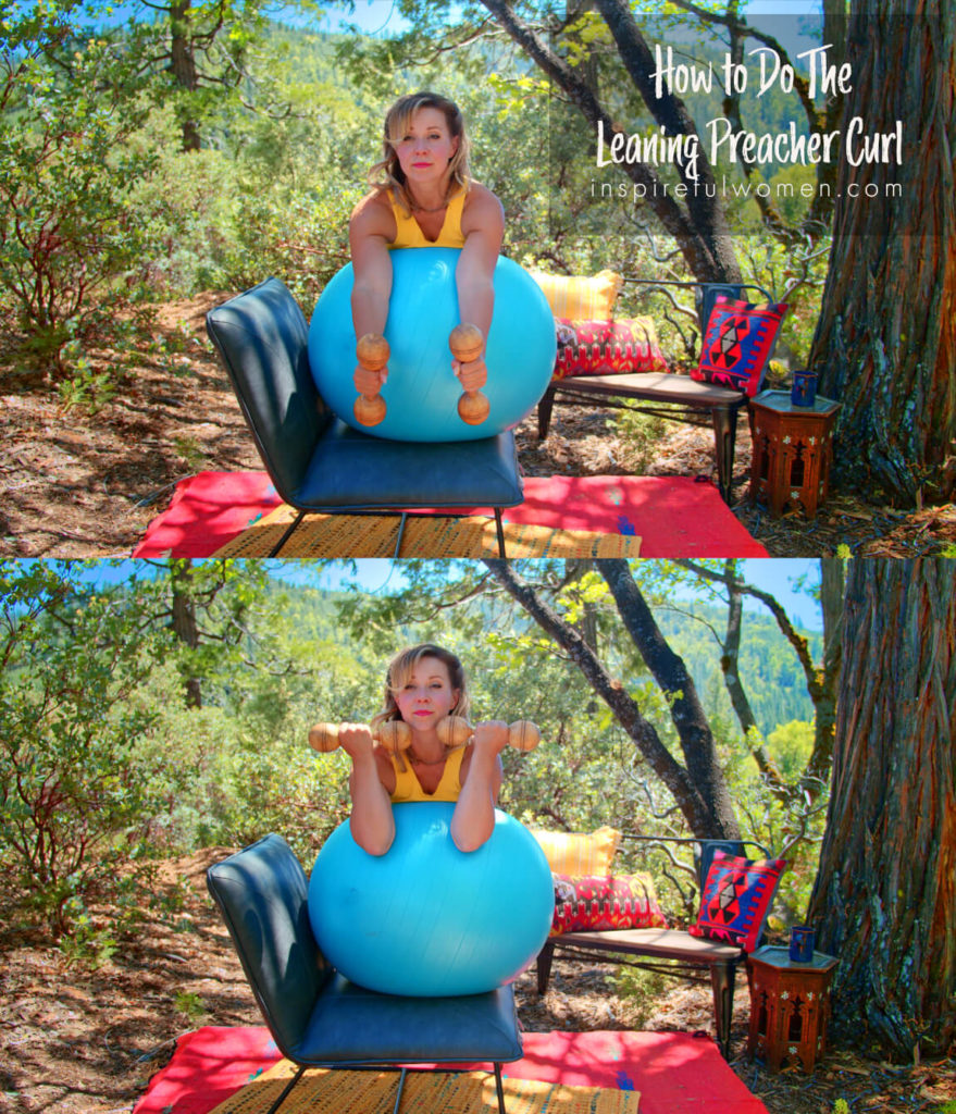 Dumbbell Leaning Preacher Curl – Ball + Chair + Standing - Inspireful Women