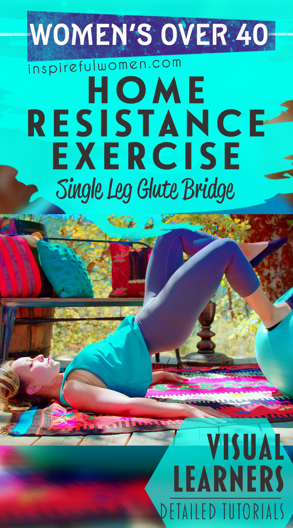 single-leg-stability-ball-glute-bridge-bodyweight-glute-workout-women-over-40