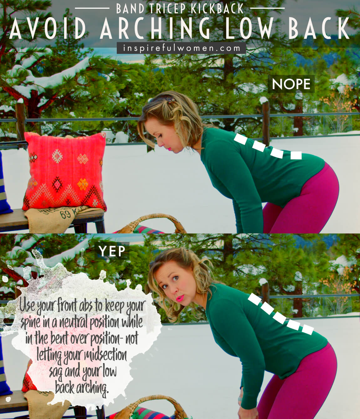 avoid-arching-low-back-resistance-band-triceps-kickbacks-standing-bent-over-proper-form