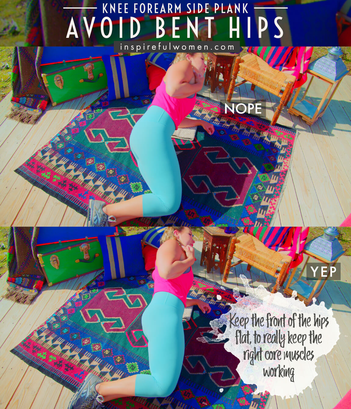avoid-bent-hips-knee-forearm-side-plank-core-exercise-common-mistakes