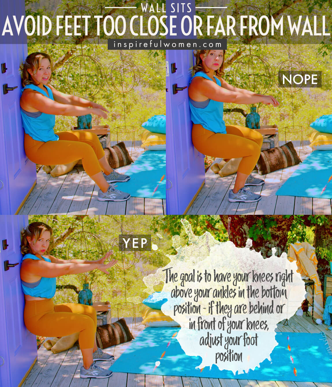 avoid-feet-too-close-far-from-wall-isometric-wall-sit-squat-proper-form