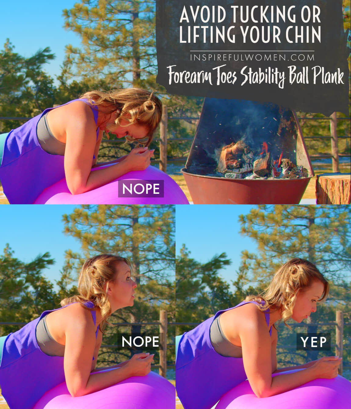 avoid-tucking-or-lifting-your-chin-toes-forearm-ball-plank-core-exercise-common-mistakes