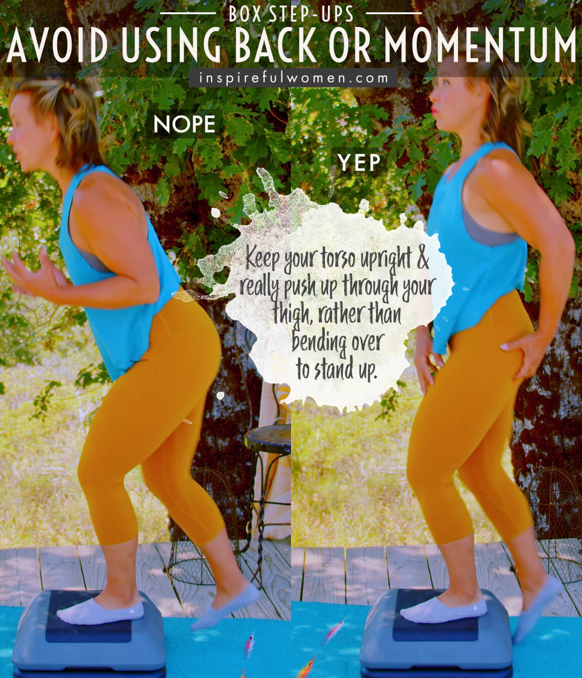 avoid-using-back-or-momentum-step-ups-box-step-common-mistakes