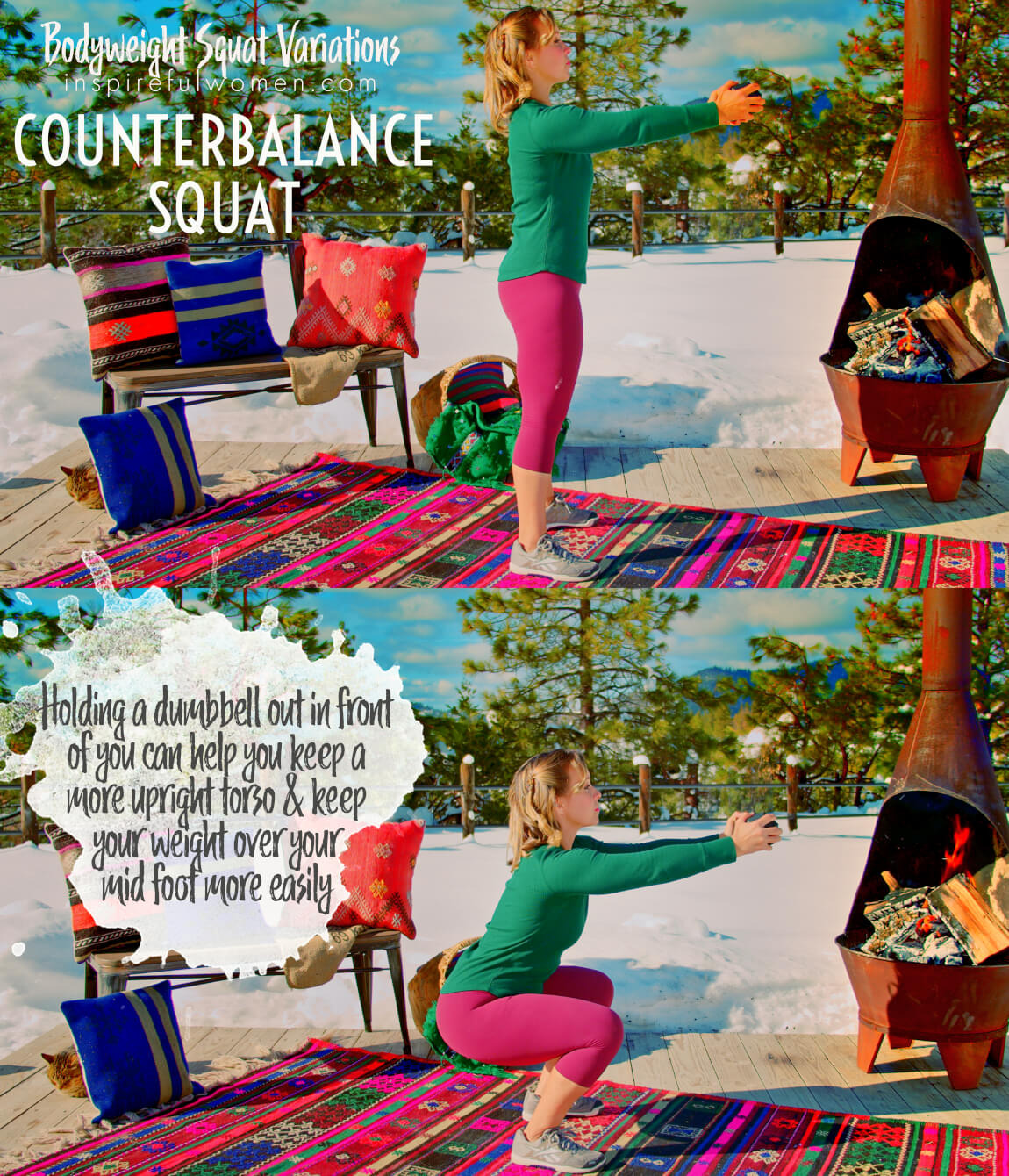 counterbalance-squat-bodyweight-gluteus-maximus-quadriceps-exercise-variation