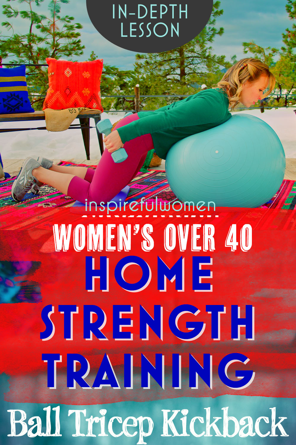 triceps-kickback-kneeling-bent-over-stability-ball-dumbbells-home-strength-training-women-40+