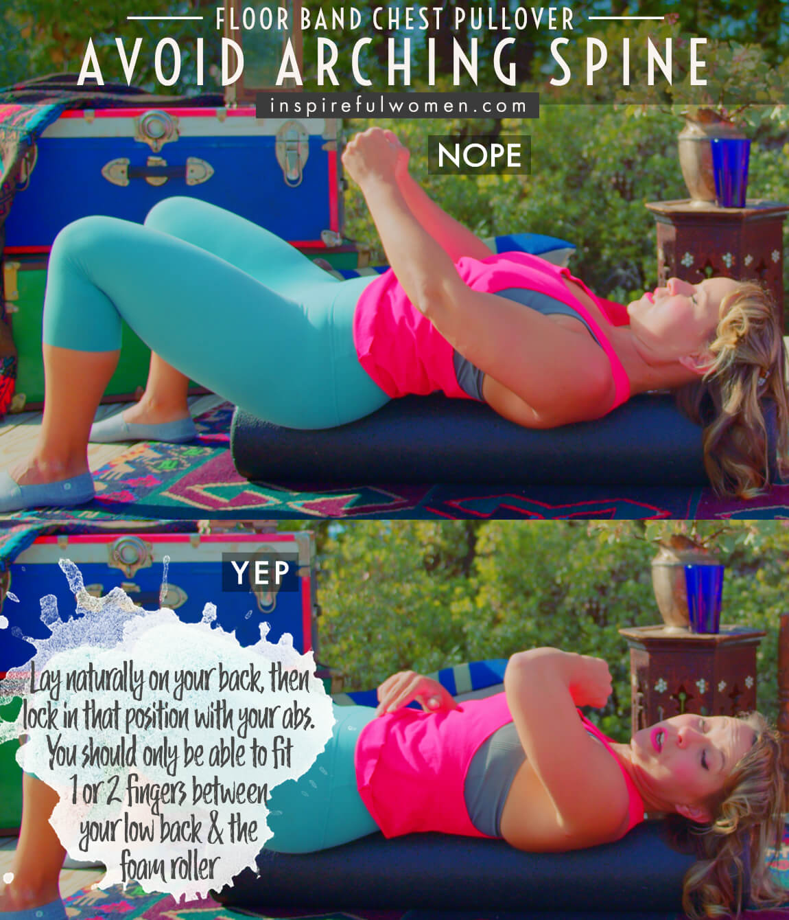 avoid-arching-spine-floor-resistance-band-chest-pullover-common-mistakes