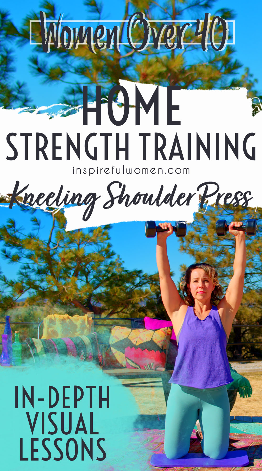 dumbbell-overhead-press-kneeling-front-middle-deltoid-shoulder-exercise-women-40+