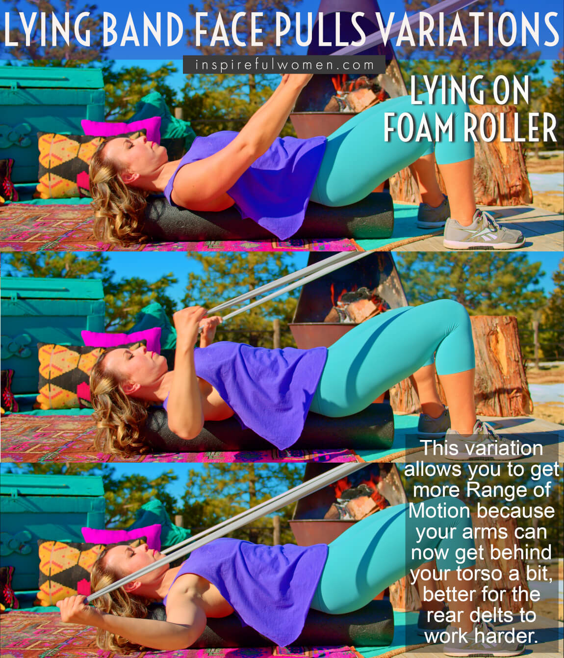 lying-on-foam-rollers-band-face-pulls-rear-delt-exercise-variations