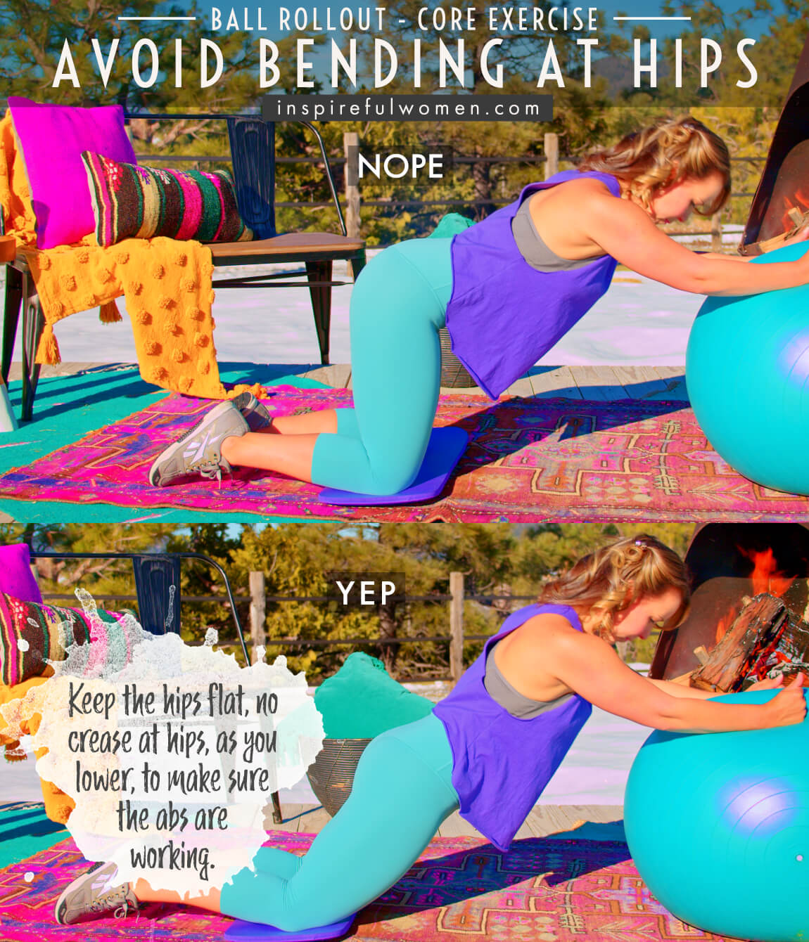 avoid-bending-at-hips-stability-ball-rollouts-core-exercise-common-mistakes
