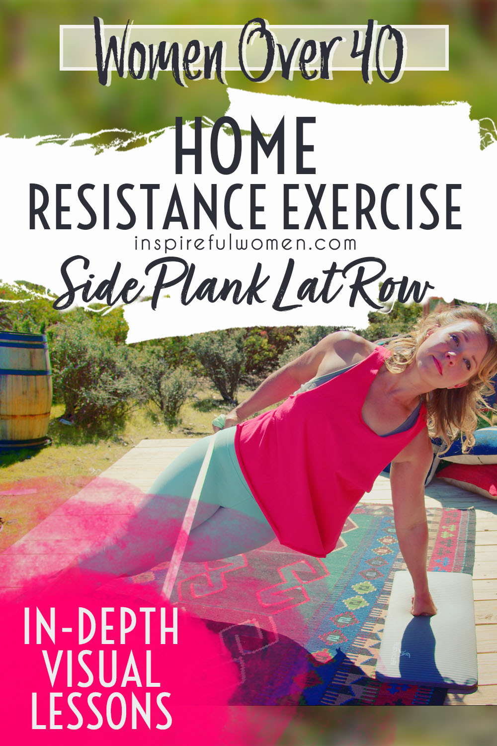 how-to-do-side-planks-lat-row-bent-leg-obliques-core-exercise-proper-form-women-40+