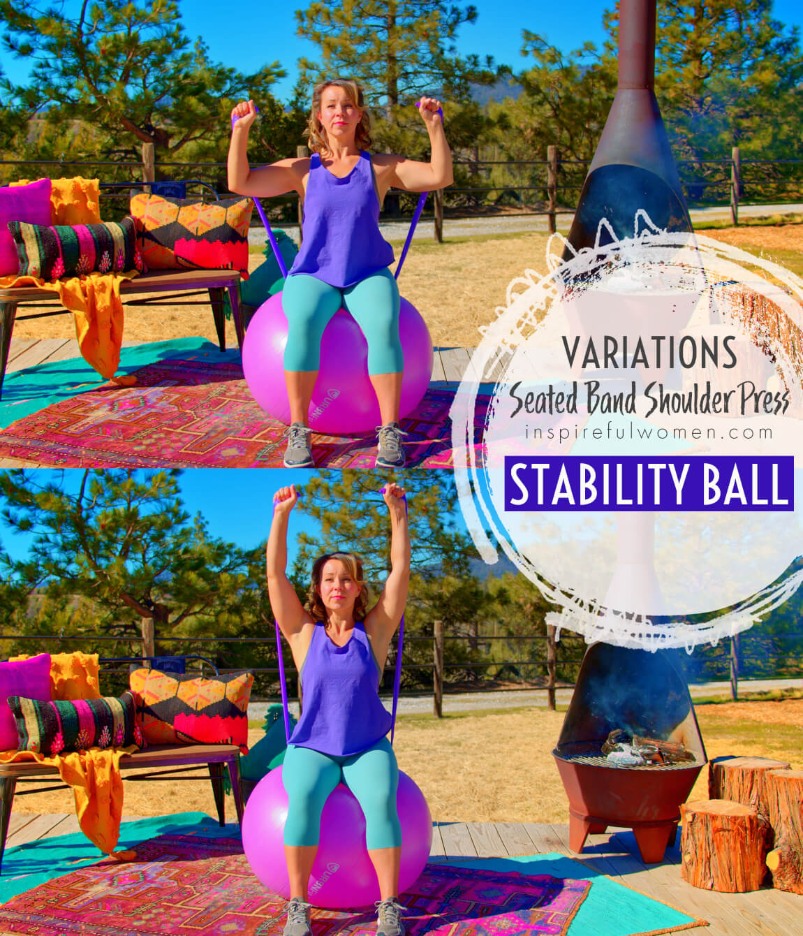 stability-ball-seated-banded-shoulder-press-variation