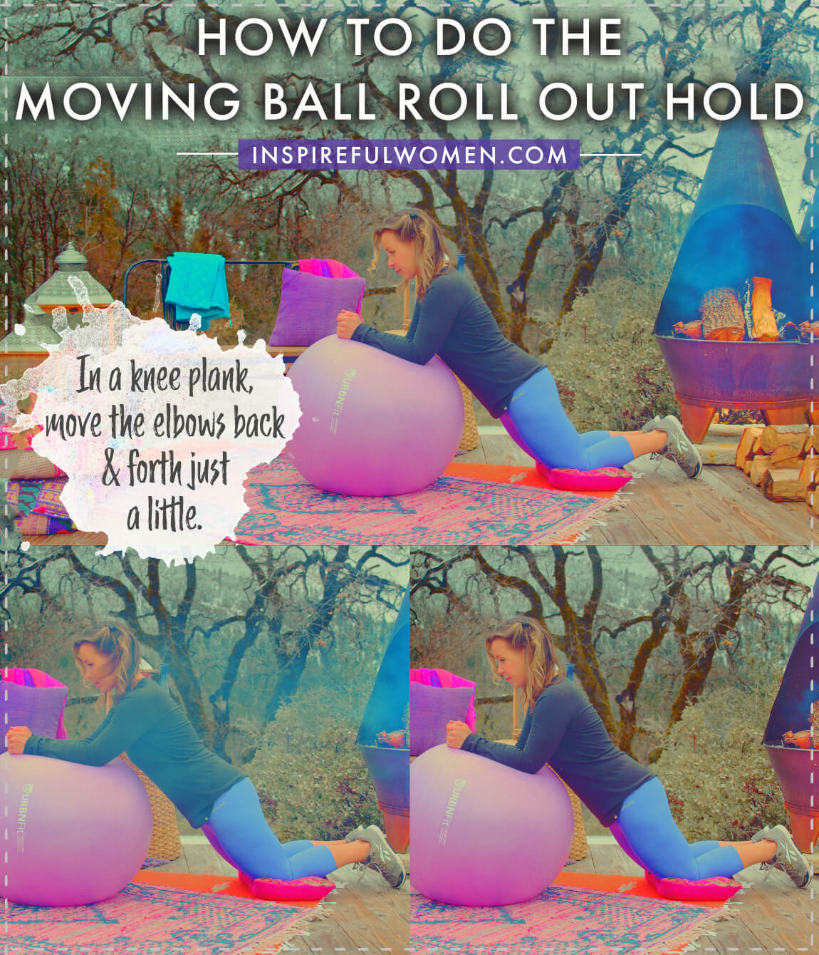 how-to-moving-swiss-ball-roll-out-buzz-saw-knee-plank-beginner-core-ab-exercise-proper-form