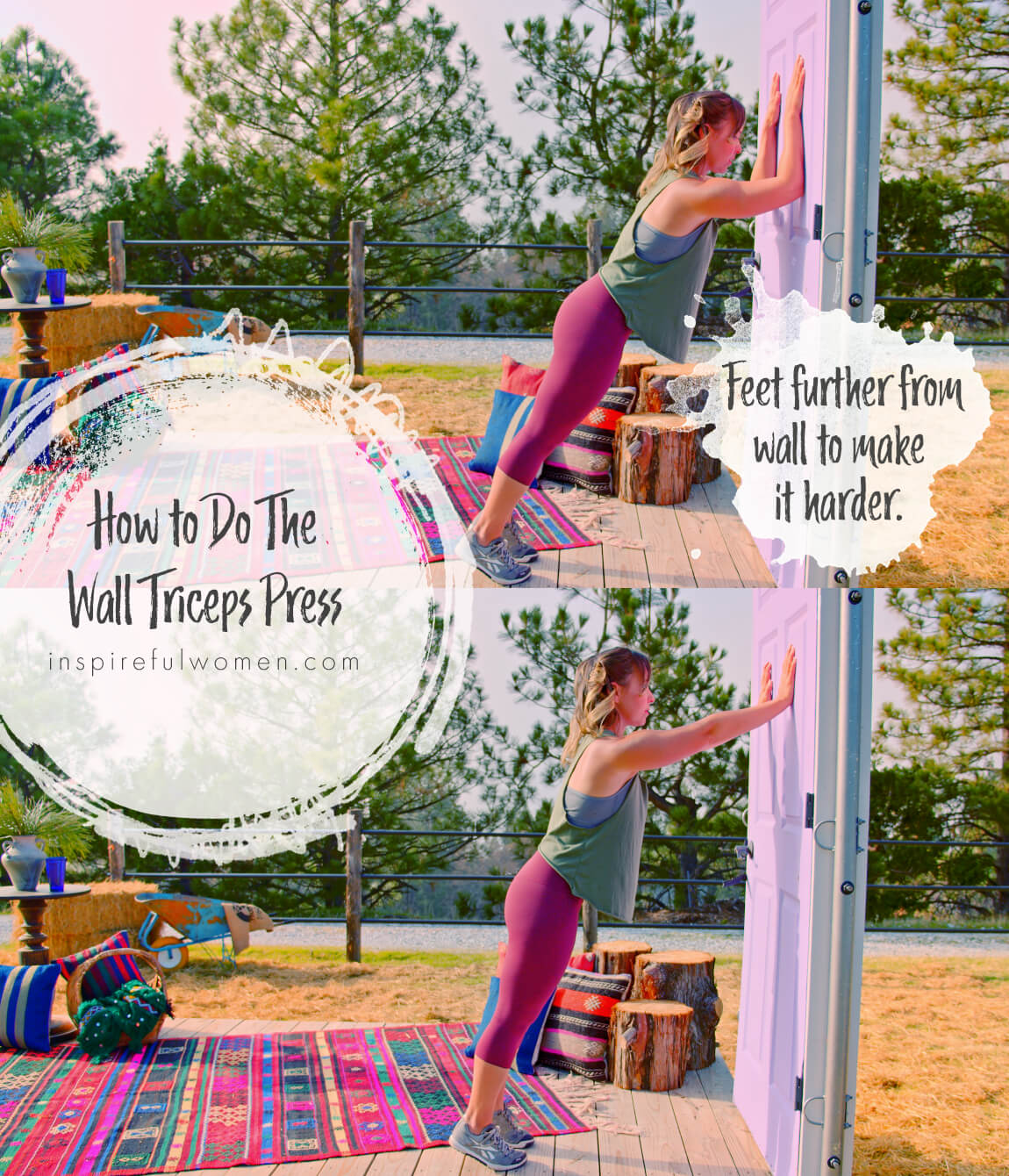 how-to-wall-triceps-press-extension-bodyweight-arm-exercise-at-home-proper-form-side