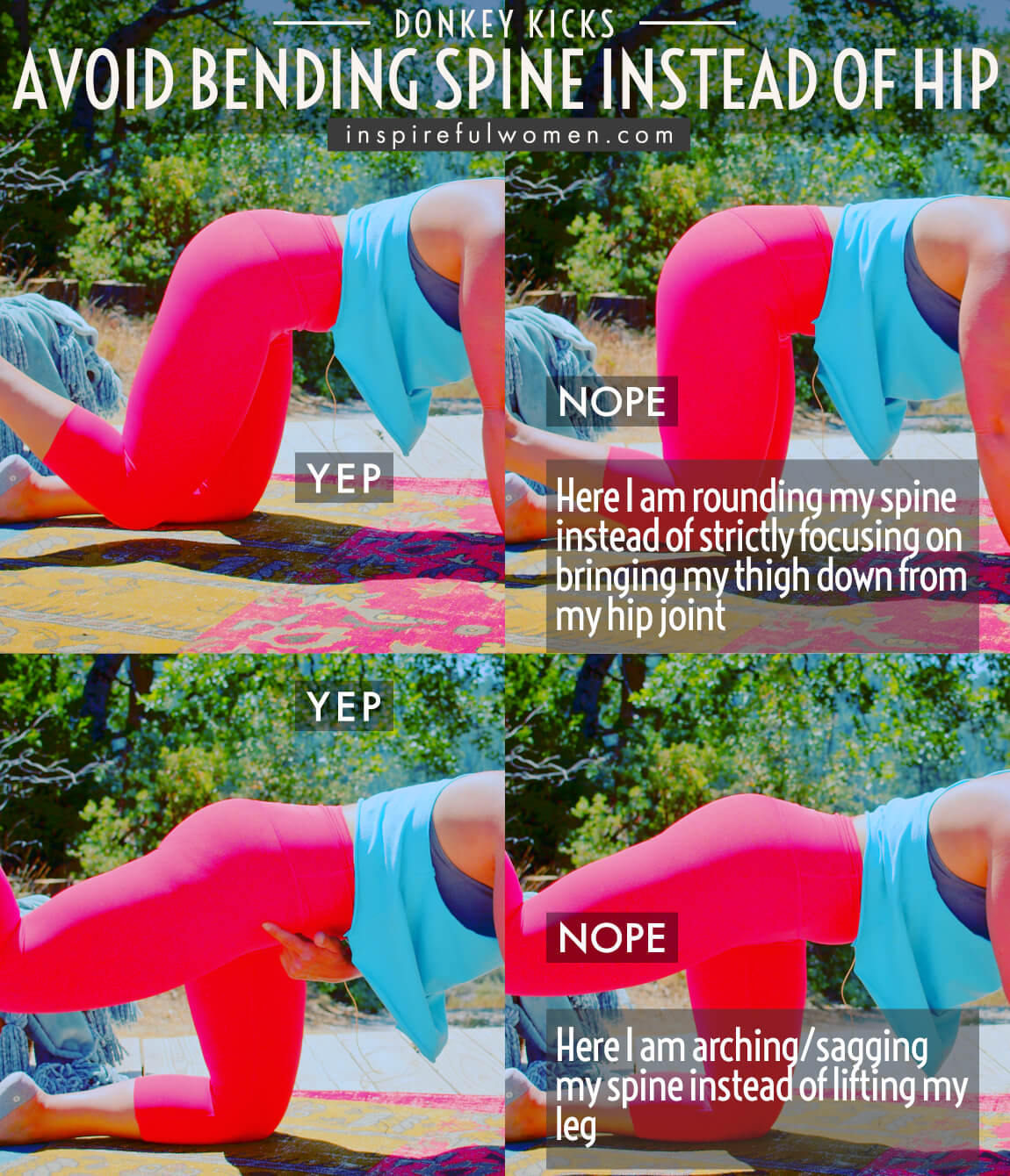 avoid-bending-spine-instead-of-hip-donkey-kicks-glute-exercise-proper-form