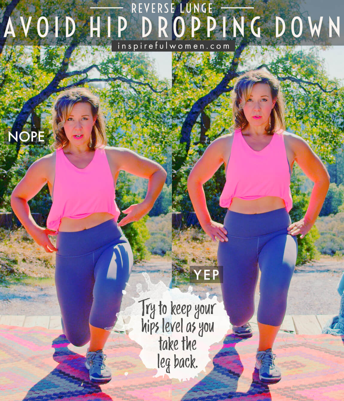 avoid-hip-dropping-down-reverse-lunge-common-mistakes