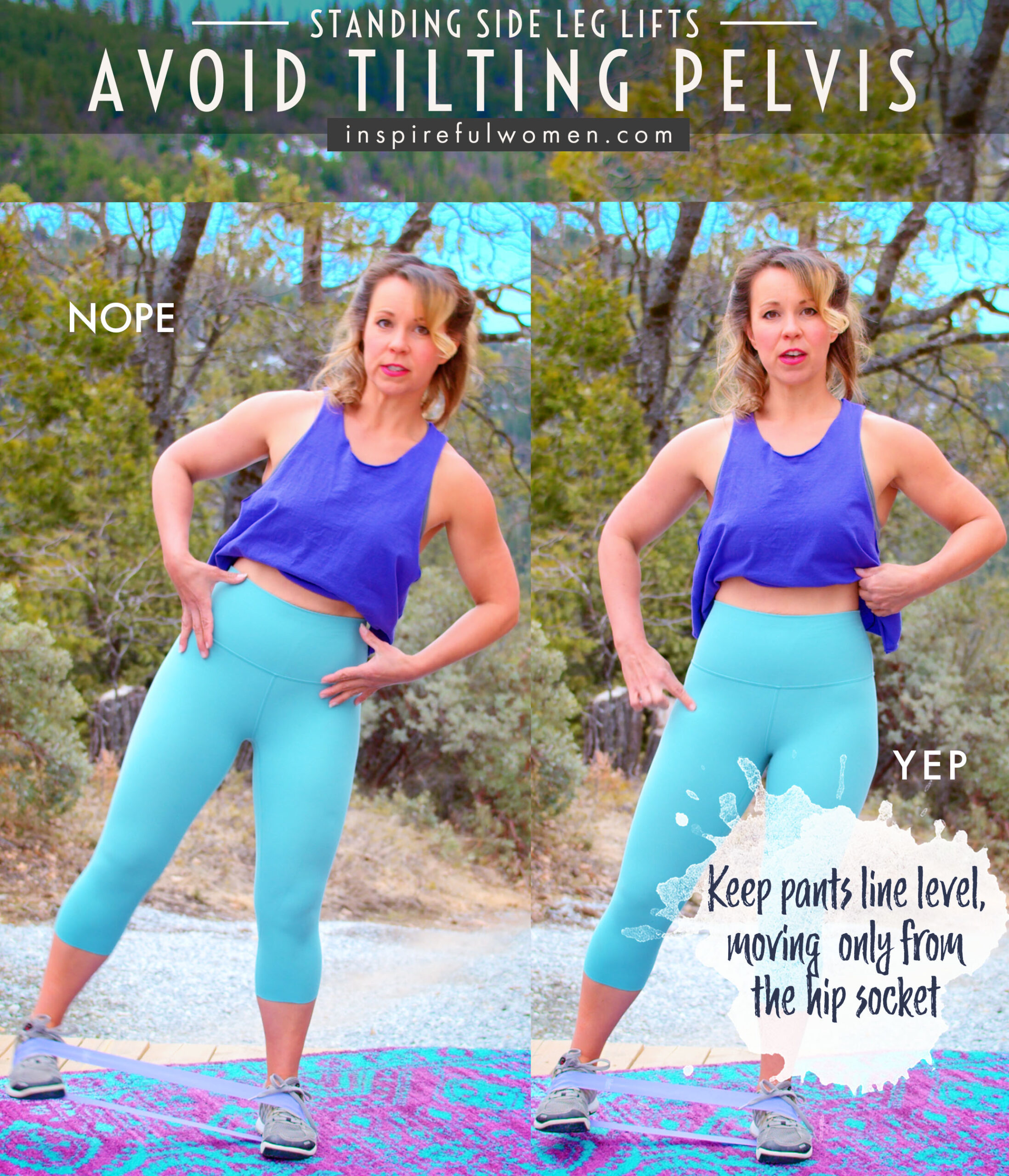 avoid-tilting-pelvis-side-leg-lifts-standing-resistance-band-workout-common-mistakes