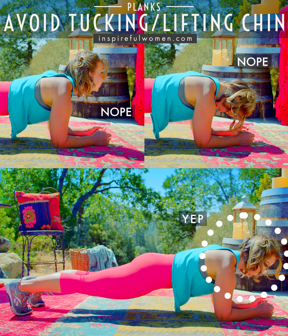 avoid-tucking-or-lifting-chin-plank-core-exercise-common-mistakes