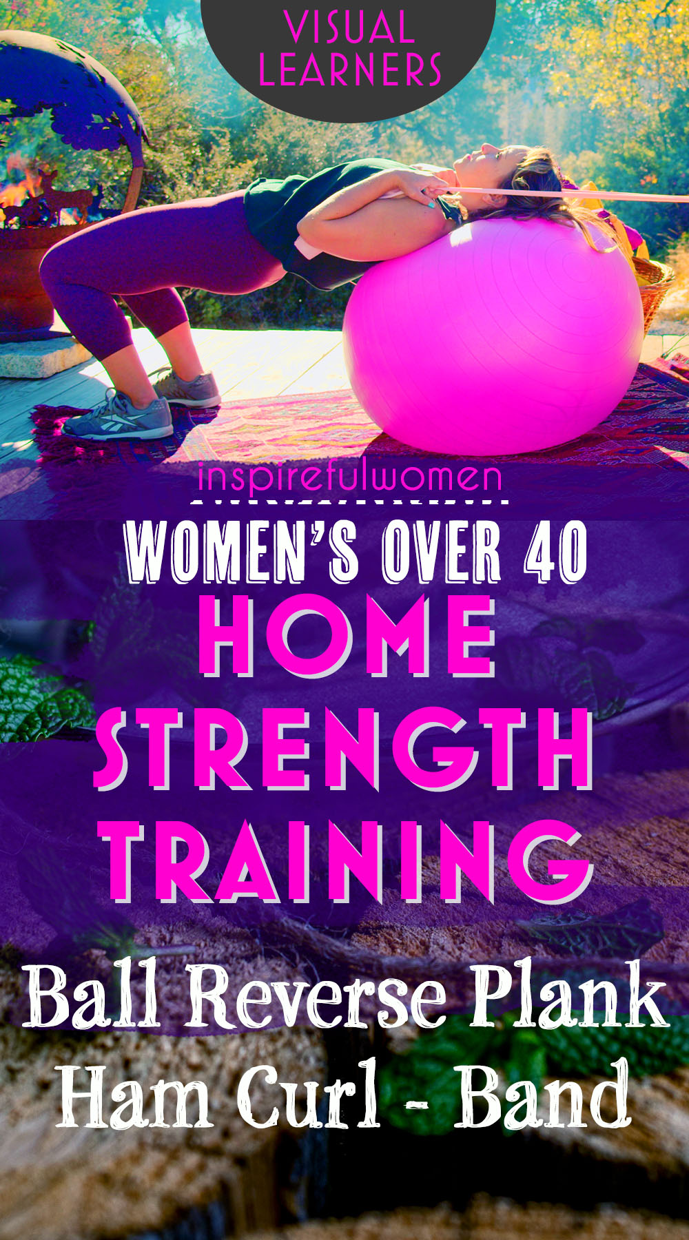 band-reverse-plank-hamstring-curl-single-leg-curl-at-home-stability-ball-exercise-women-40-plus