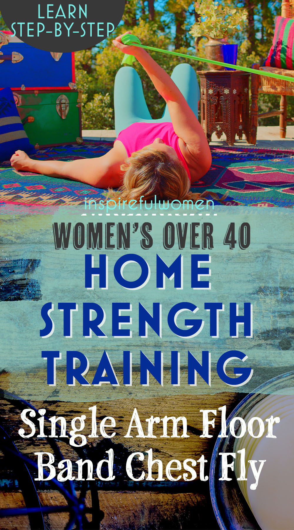 single-arm-floor-resistance-band-chest-fly-exercise-women-over-40