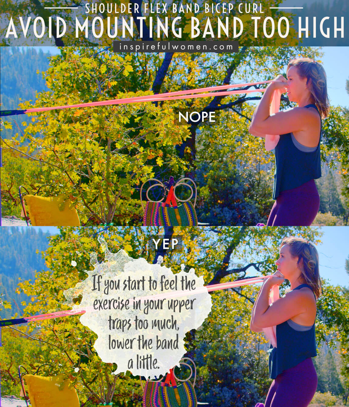 avoid-mounting-band-too-high-elevated-band-bicep-curl-common-mistakes