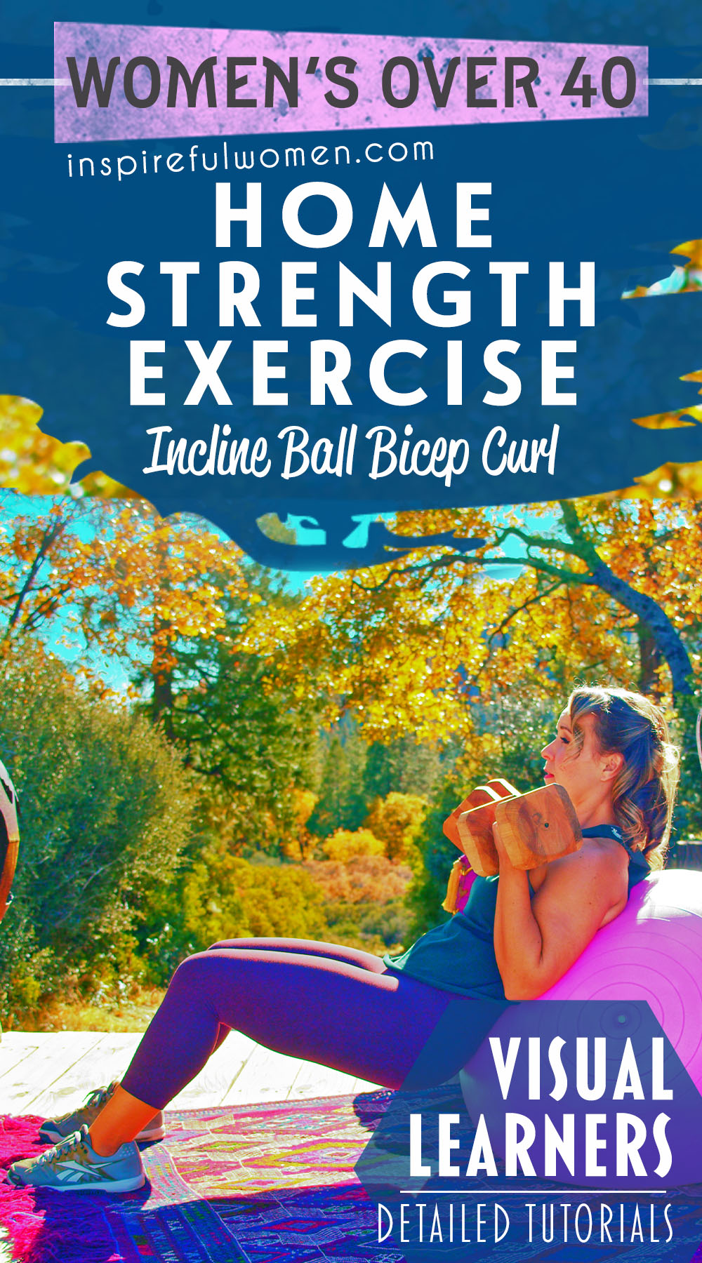 bicep-curl-alternative-incline-supine-stability-ball-dumbbell-arm-exercise-at-home-women-40+
