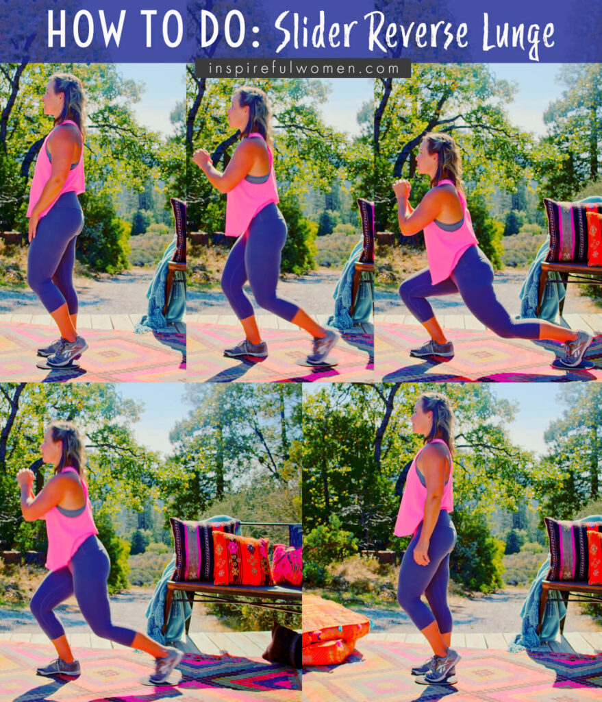 Reverse Lunge with Slider - Inspireful Women