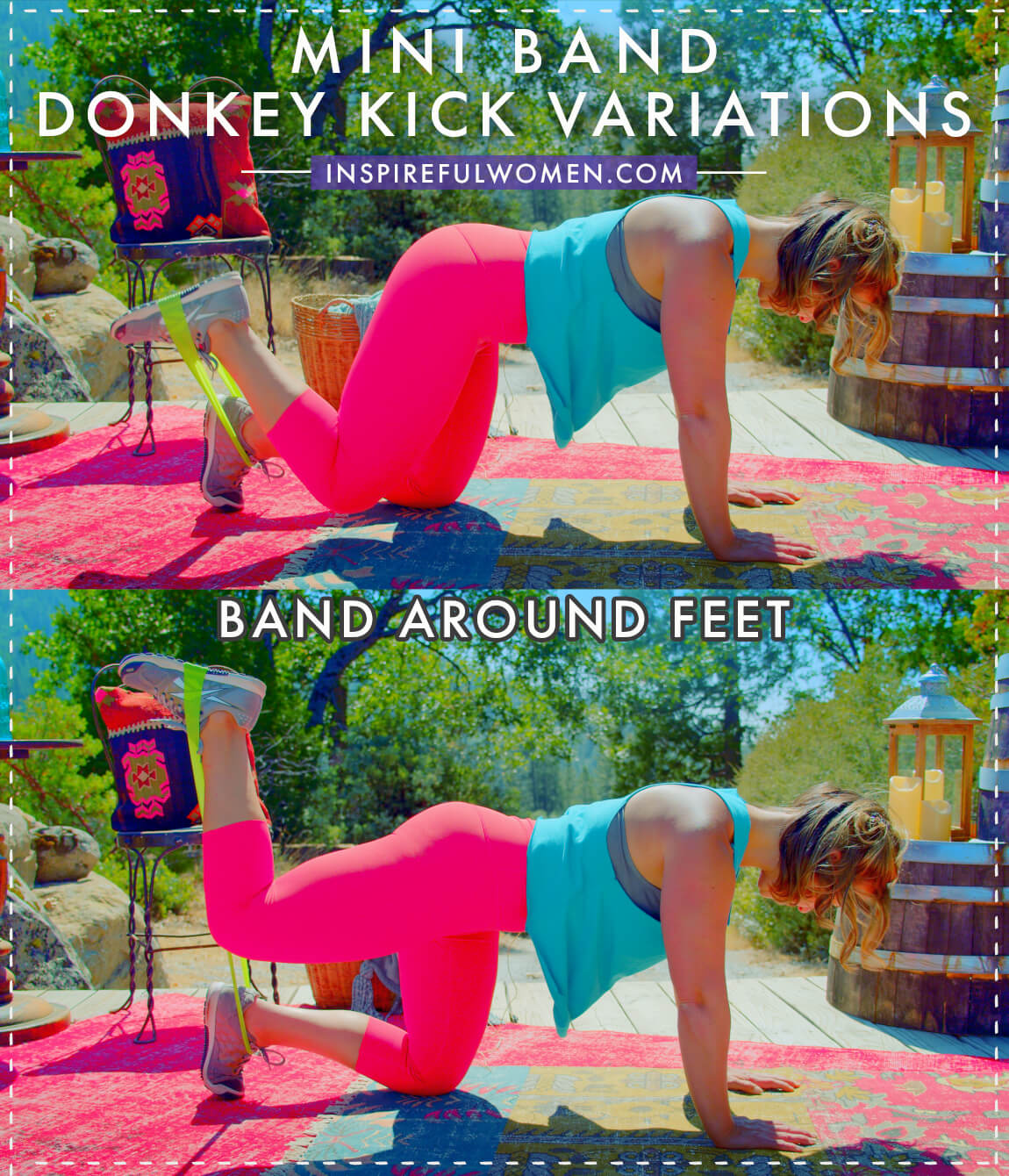 Donkey Kick W Mini Band Around Knees Inspireful Women